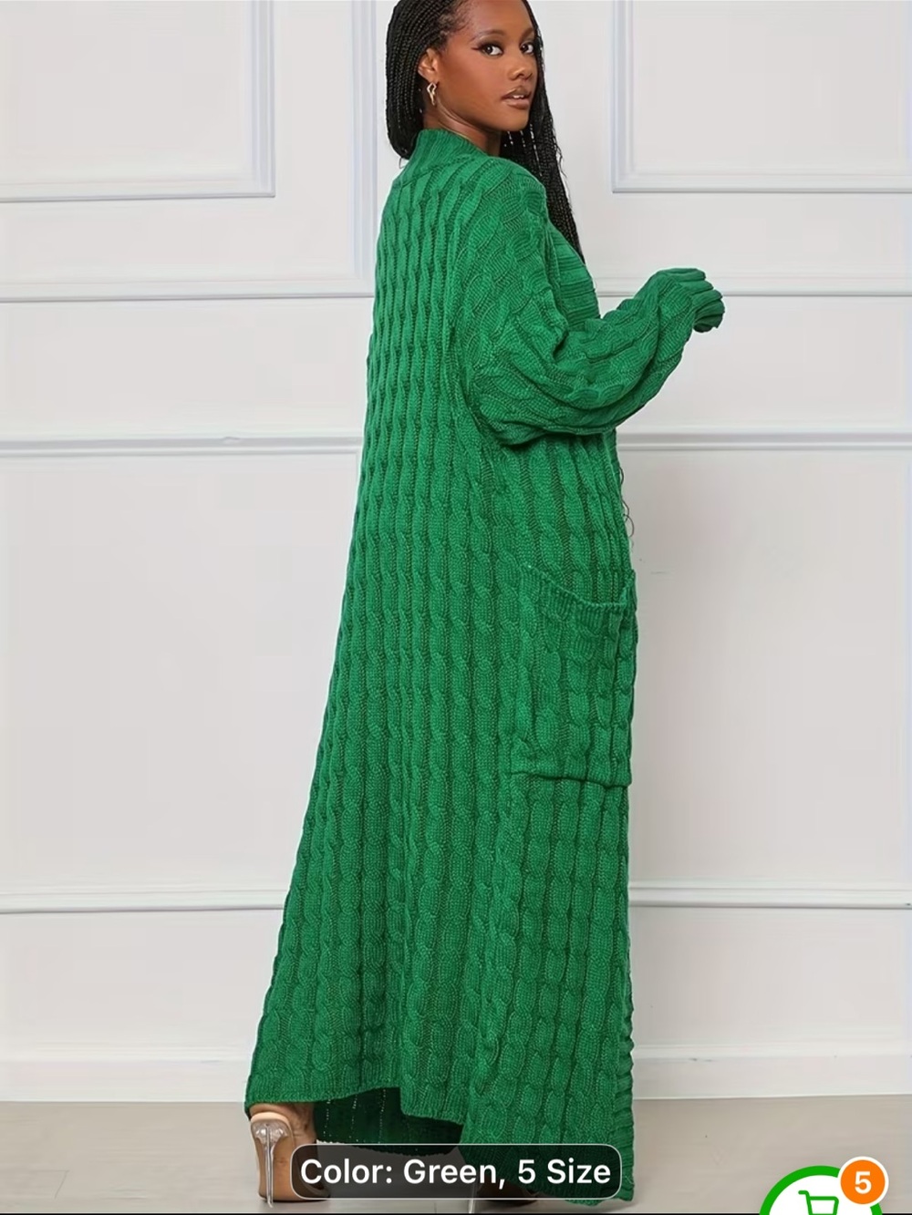 Women’s plus size mid length cardigan sweater